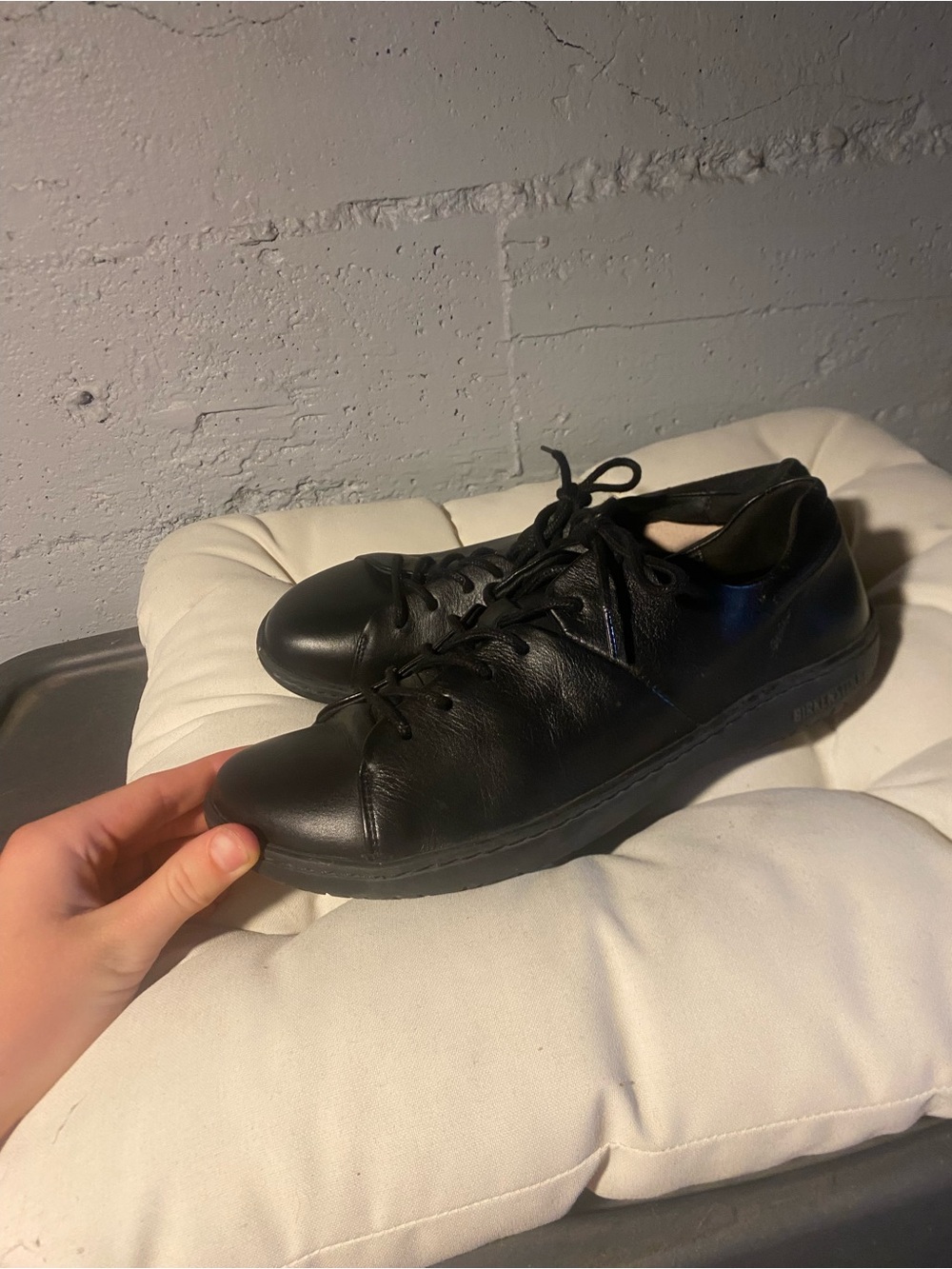 Men’s black leather Birkenstock shoes